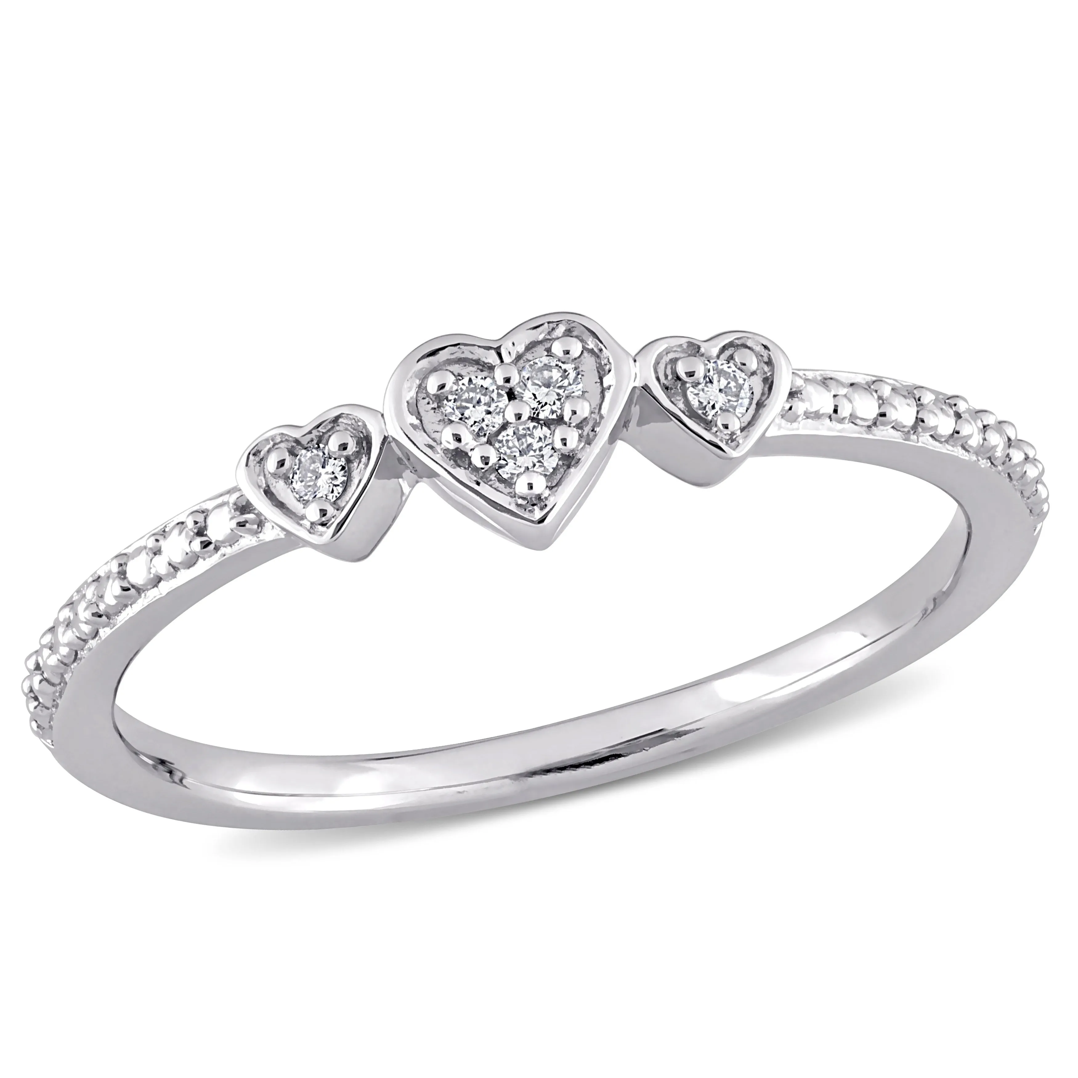 Miadora Diamond Accent 3-Heart Eternity Ring in Sterling Silver sold by Zulily