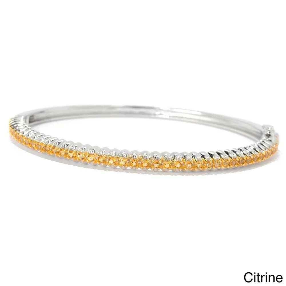 Sterling Silver Amethyst, Citrine or Garnet Bangle Bracelet sold by Zulily product image thumbnail 3