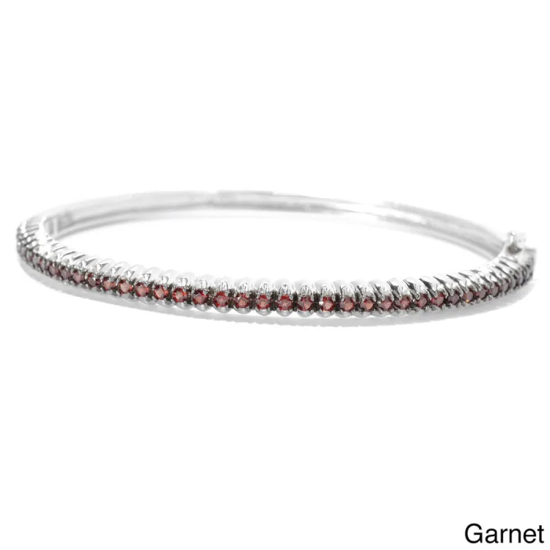 Sterling Silver Amethyst, Citrine or Garnet Bangle Bracelet sold by Zulily