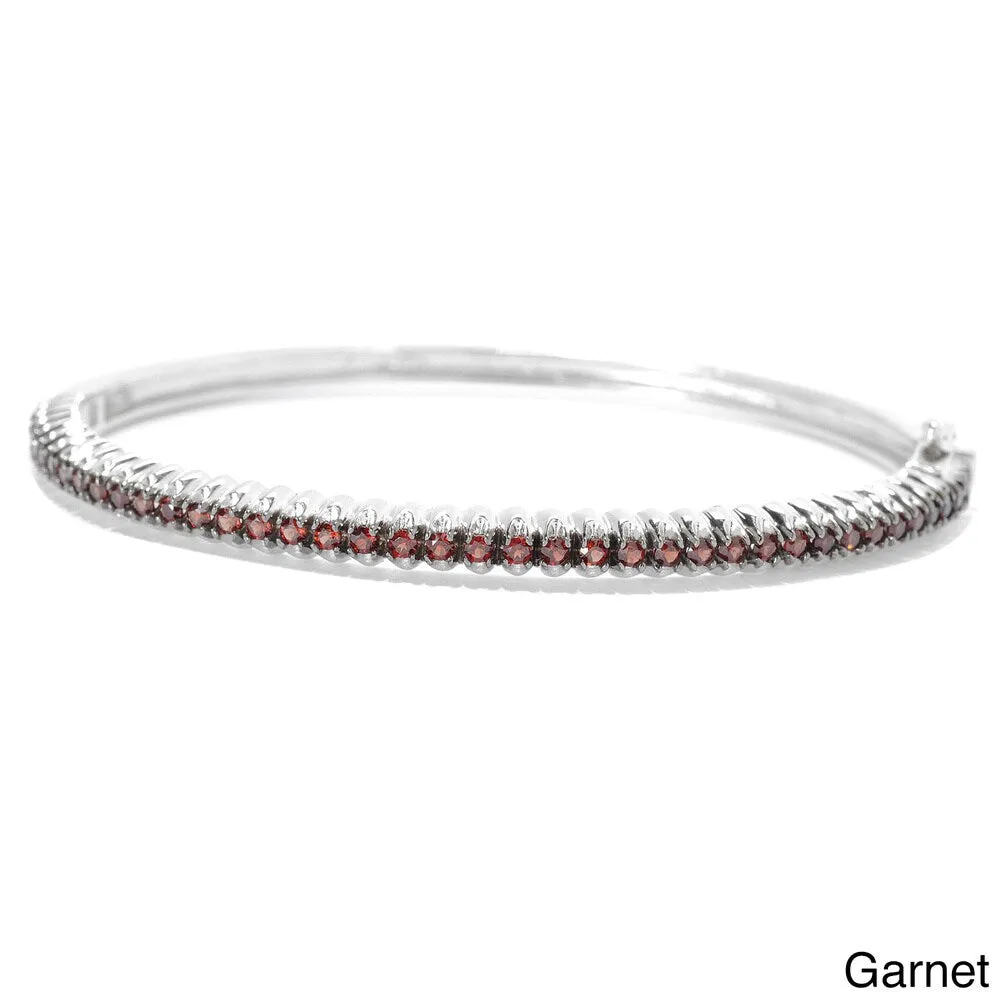 Sterling Silver Amethyst, Citrine or Garnet Bangle Bracelet sold by Zulily