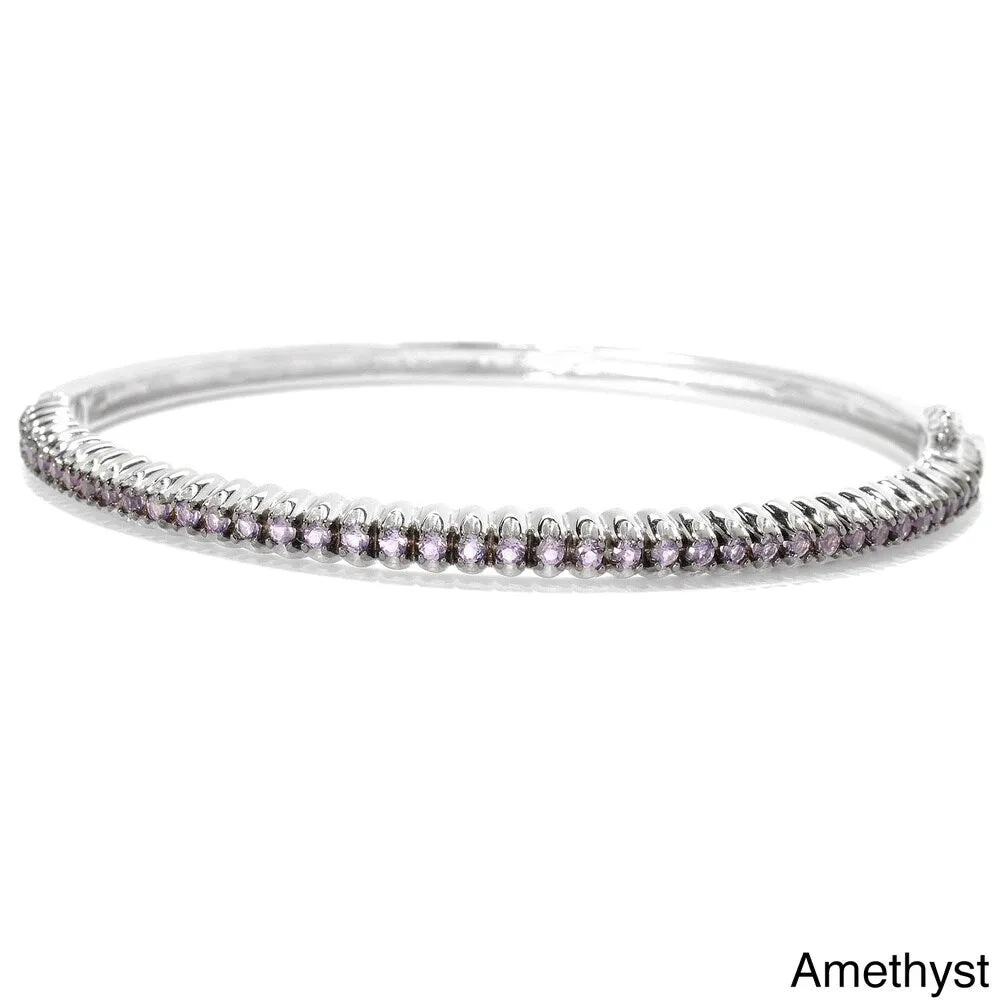 Sterling Silver Amethyst, Citrine or Garnet Bangle Bracelet sold by Zulily product image thumbnail 2