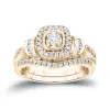 14k Gold 1/2ct TDW Modern Round Diamond Halo Engagement Ring Set by Auriya sold by Zulily