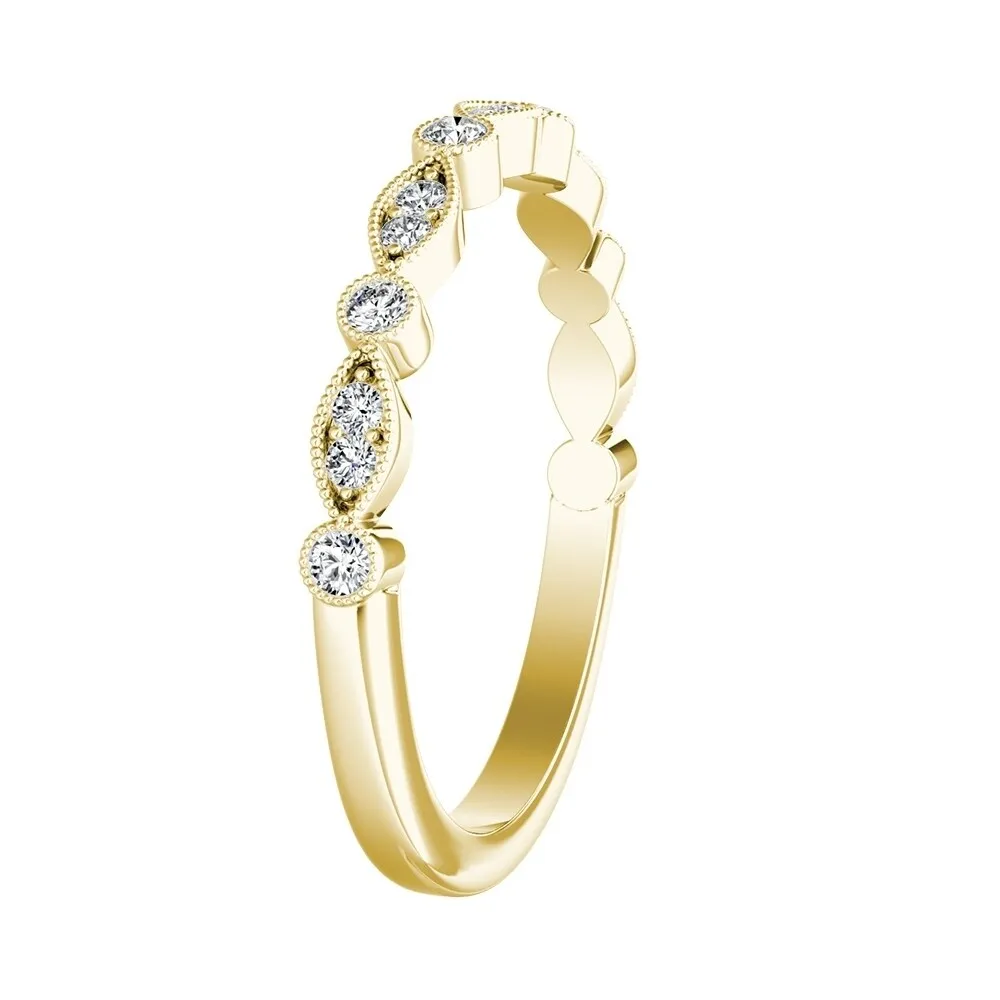 Auriya Vintage 1/6ctw Diamond Anniversary Wedding Band 18K Gold sold by Zulily product image thumbnail 4