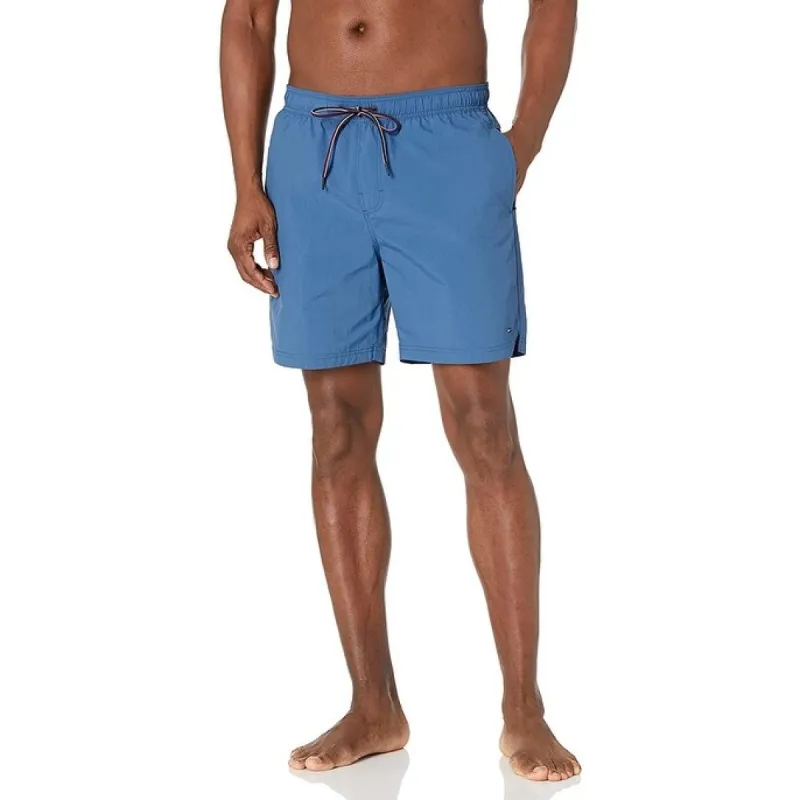 Tommy Hilfiger Men's Solid Swim Trunks Blue Size XX-Large sold by Zulily