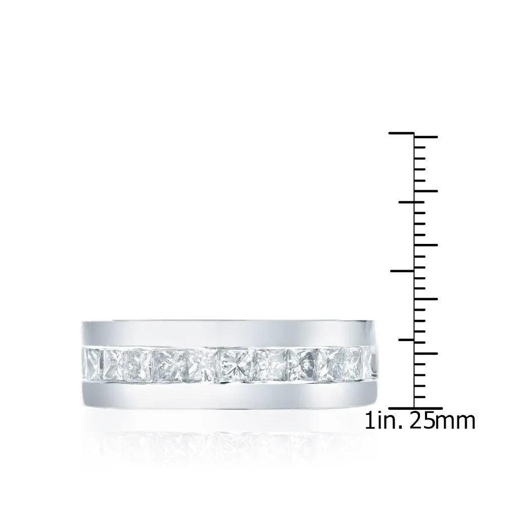 Auriya Men's 14k Gold 1 1/2ct TDW Channel-Set Princess-Cut Diamond Wedding Band sold by Zulily product image thumbnail 5