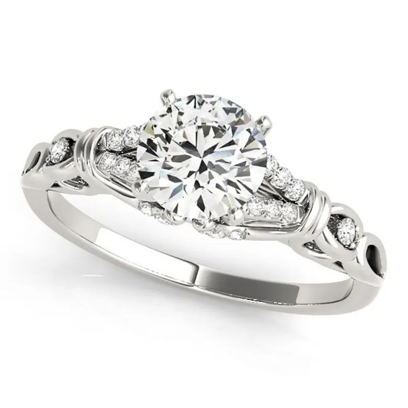 Auriya 14k Gold 2 1/2ct Round Moissanite and 1/8ctw Diamond Engagement Ring sold by Zulily