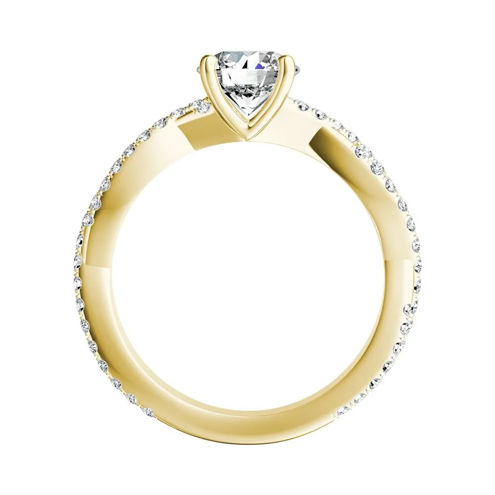 Auriya 14k Gold 4ct Twisted Moissanite and 1/2ctw Diamond Engagement Ring sold by Zulily product image thumbnail 5