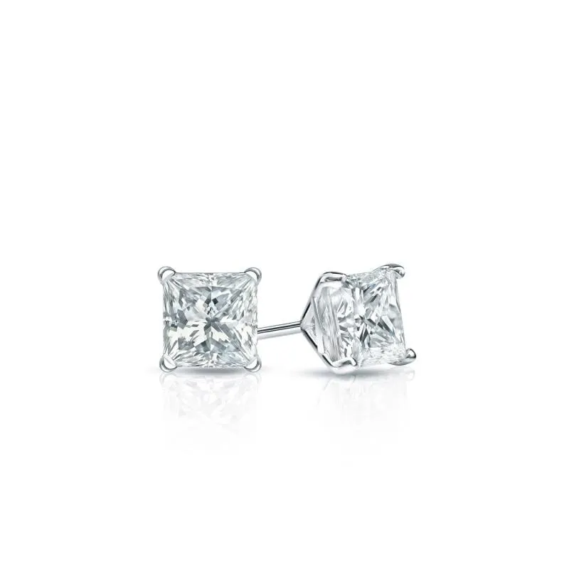 Auriya 14-karat Gold Lab Grown 0.25 carat TDW Princess Diamond Stud Earrings 4-Prong Martini Push-back sold by Zulily