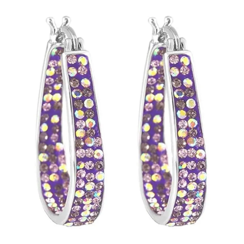 Tanzanite Inside Out Crystal Hoop Earrings For Women sold by Zulily