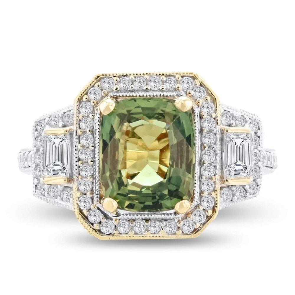 Auriya 14k Two Tone Gold 3ct Sapphire and 1ct TDW Diamond Ring sold by Zulily product image thumbnail 2