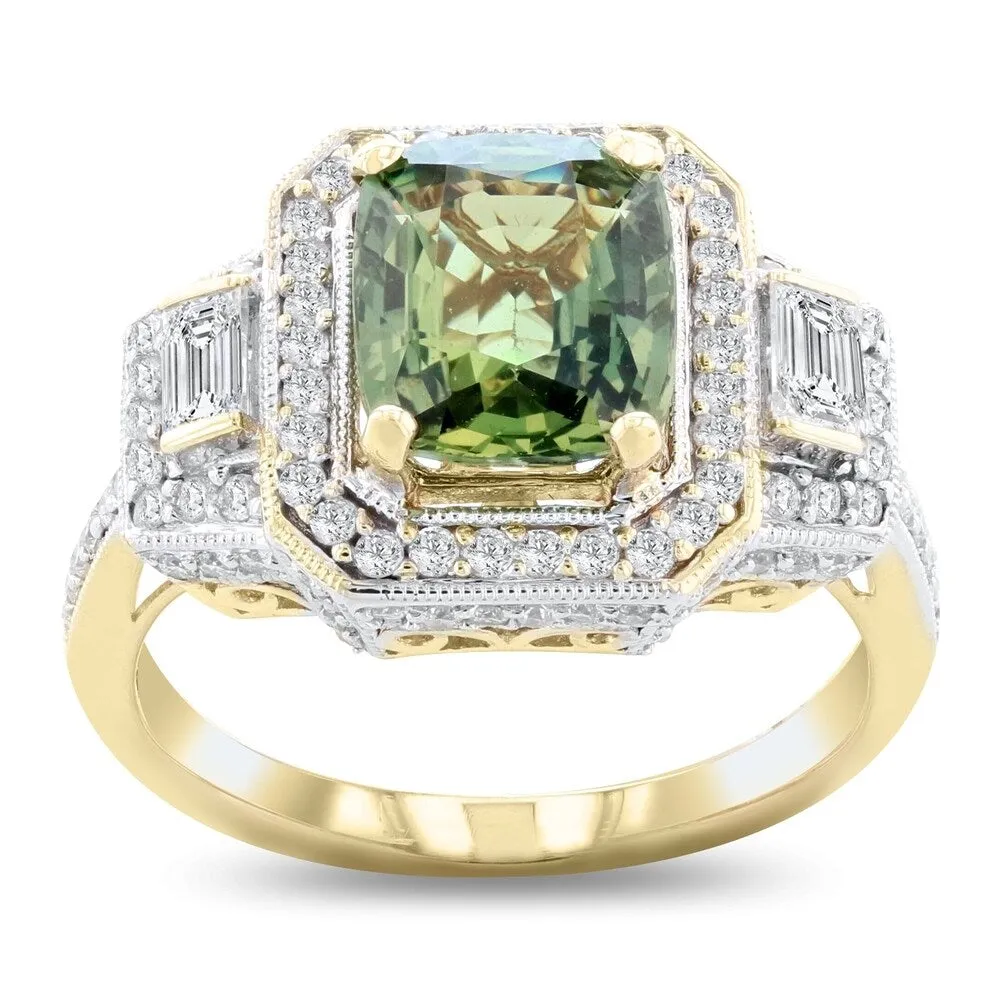 Auriya 14k Two Tone Gold 3ct Sapphire and 1ct TDW Diamond Ring sold by Zulily