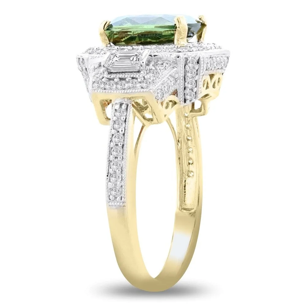 Auriya 14k Two Tone Gold 3ct Sapphire and 1ct TDW Diamond Ring sold by Zulily product image thumbnail 3