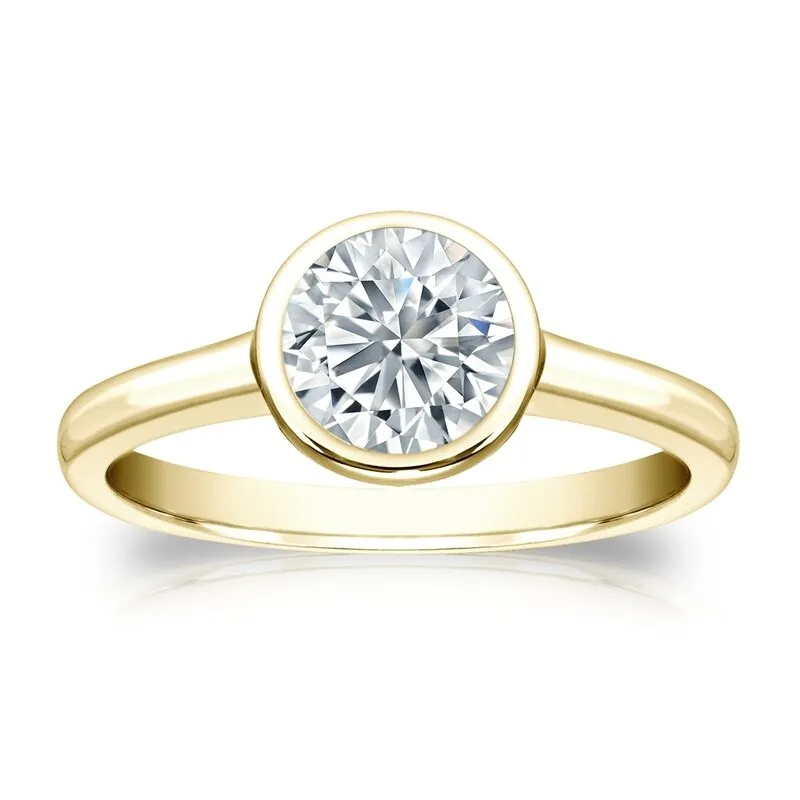 Auriya 1 1/2ctw Round Solitaire Diamond Engagement Ring Bezel-set 18k Gold sold by Zulily