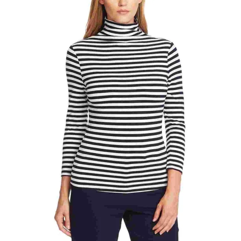 Vince Camuto Women's Striped Mockneck Top White Size Small sold by Zulily
