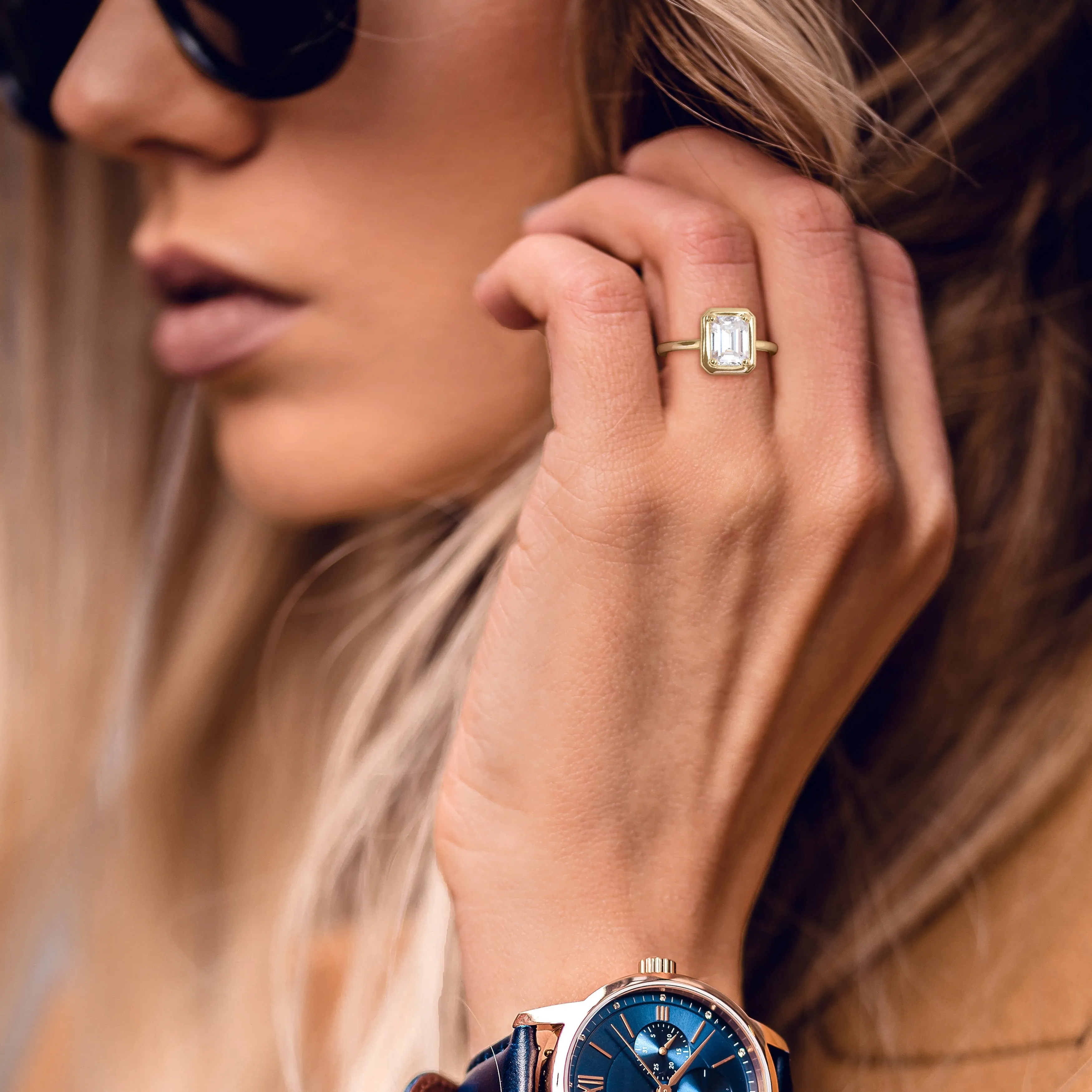 Miadora 1 3/4ct DEW Octagon Created Moissanite Engagement Ring in 10k Yellow Gold sold by Zulily product image thumbnail 5