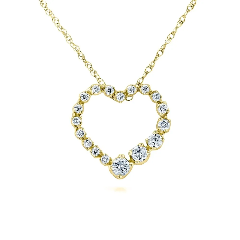 Annello by Kobelli 10k Gold 1/4ct TDW Diamond Journey Heart Pendant sold by Zulily product image thumbnail 5
