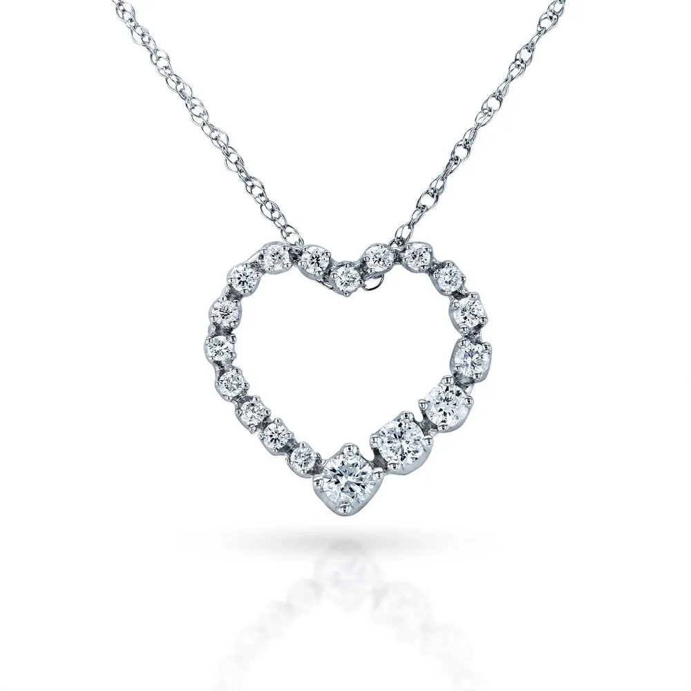 Annello by Kobelli 10k Gold 1/4ct TDW Diamond Journey Heart Pendant sold by Zulily product image thumbnail 3