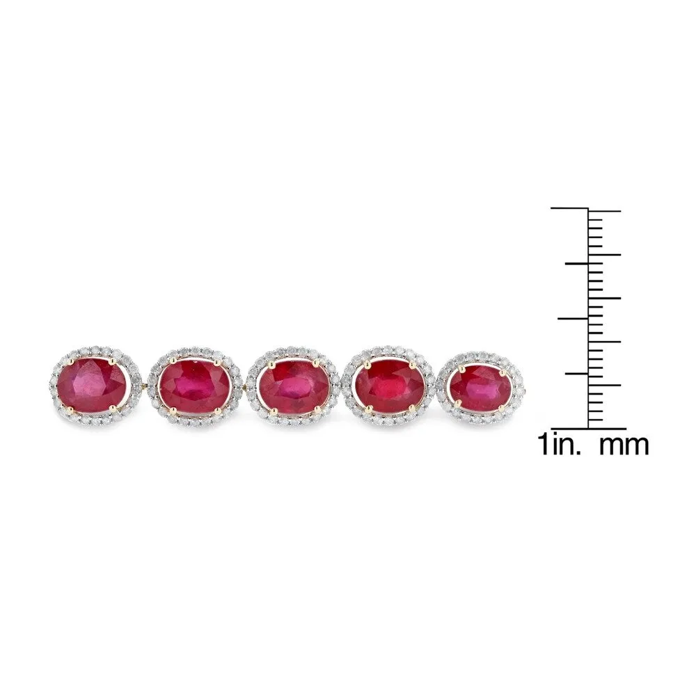 Auriya 14k Gold 29 3/4ct Ruby and 3 1/6ct TDW Diamond Bracelet - Red sold by Zulily product image thumbnail 4