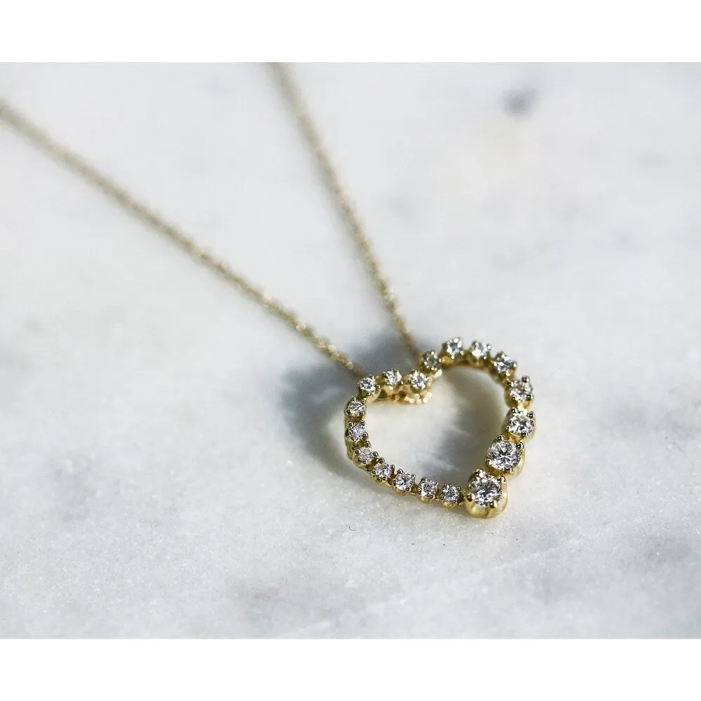 Annello by Kobelli 10k Gold 1/4ct TDW Diamond Journey Heart Pendant sold by Zulily product image thumbnail 2