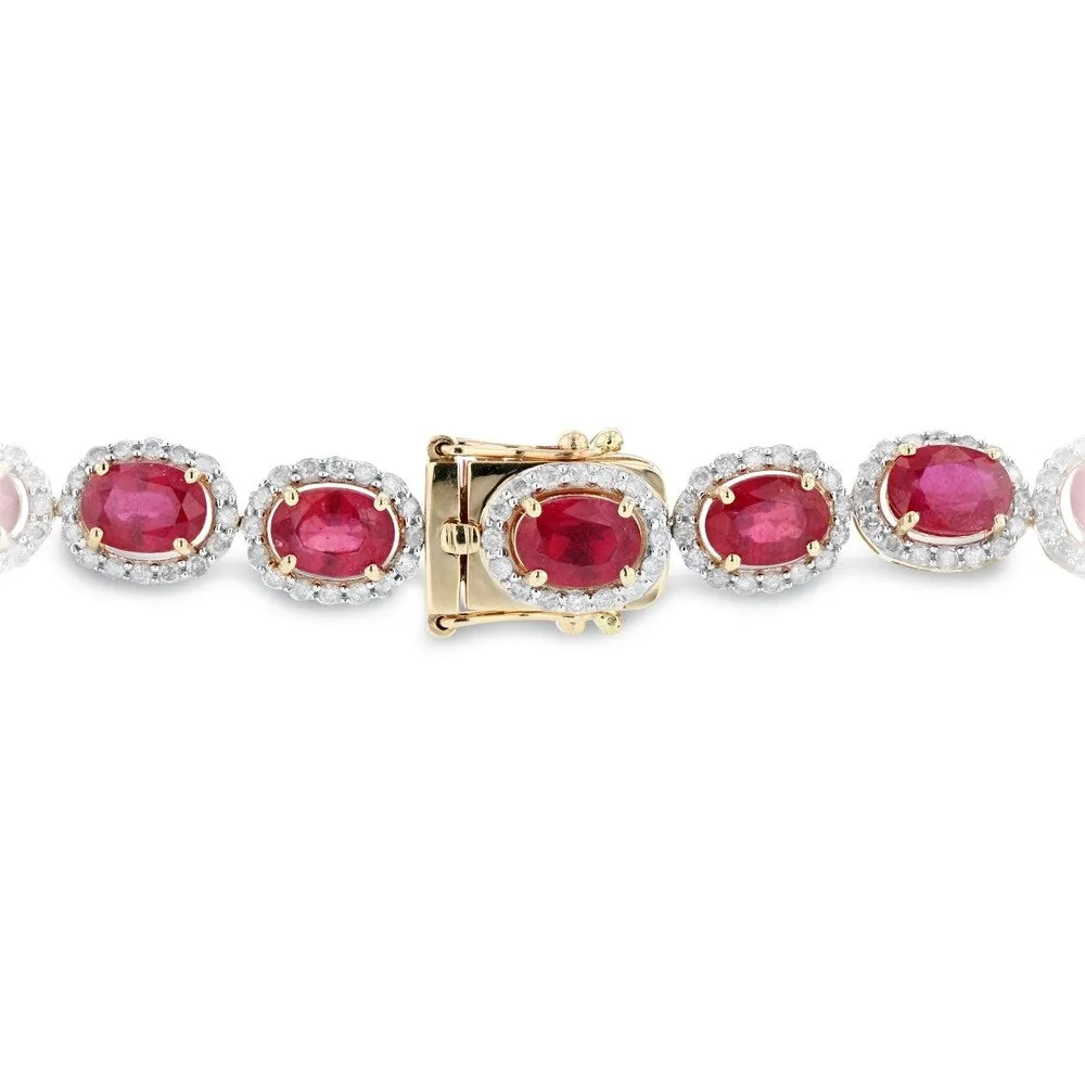 Auriya 14k Gold 29 3/4ct Ruby and 3 1/6ct TDW Diamond Bracelet - Red sold by Zulily product image thumbnail 2
