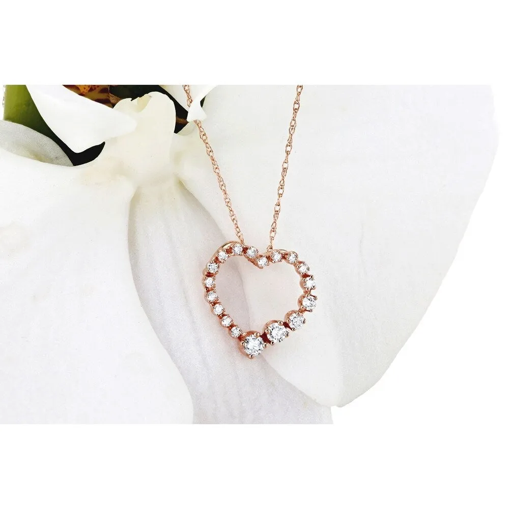 Annello by Kobelli 10k Gold 1/4ct TDW Diamond Journey Heart Pendant sold by Zulily