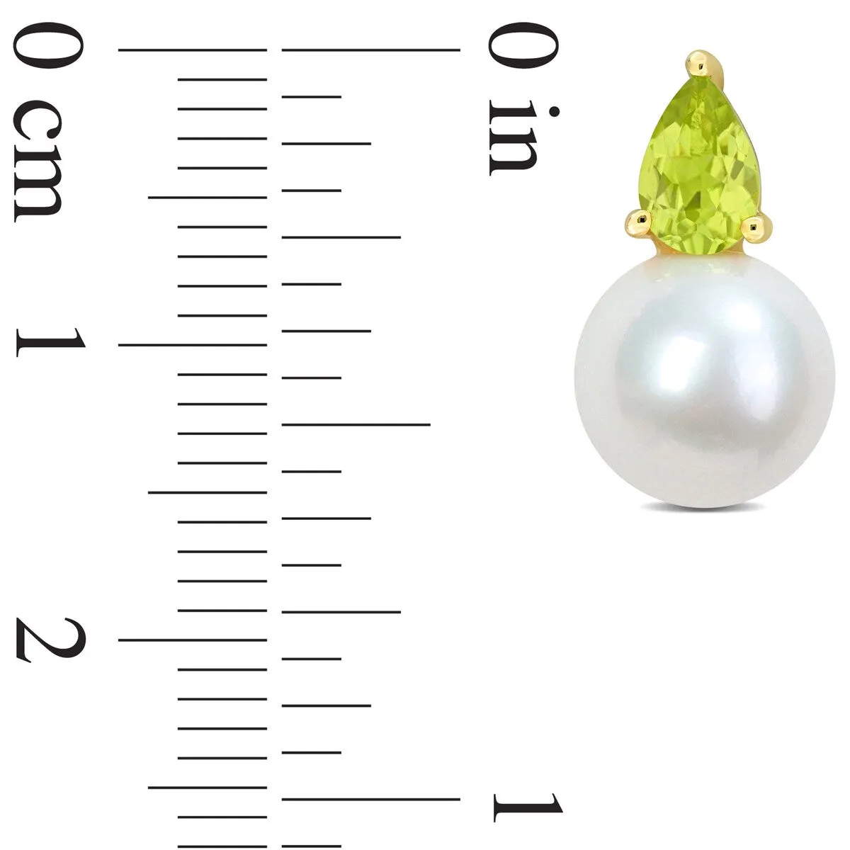Miadora 4/5ct TGW Peridot and 8.5-9mm Cultured Freshwater Pearl Earrings Yellow Silver - 15 mm x 8.7 mm x 8.7 mm sold by Zulily product image thumbnail 4