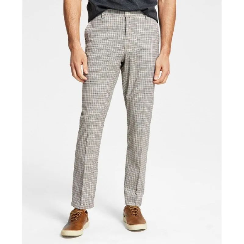 Tommy Hilfiger Men's Modern Fit Th Flex Stretch Check Performance Pants Gray Size 36X34 made by Tommy Hilfiger