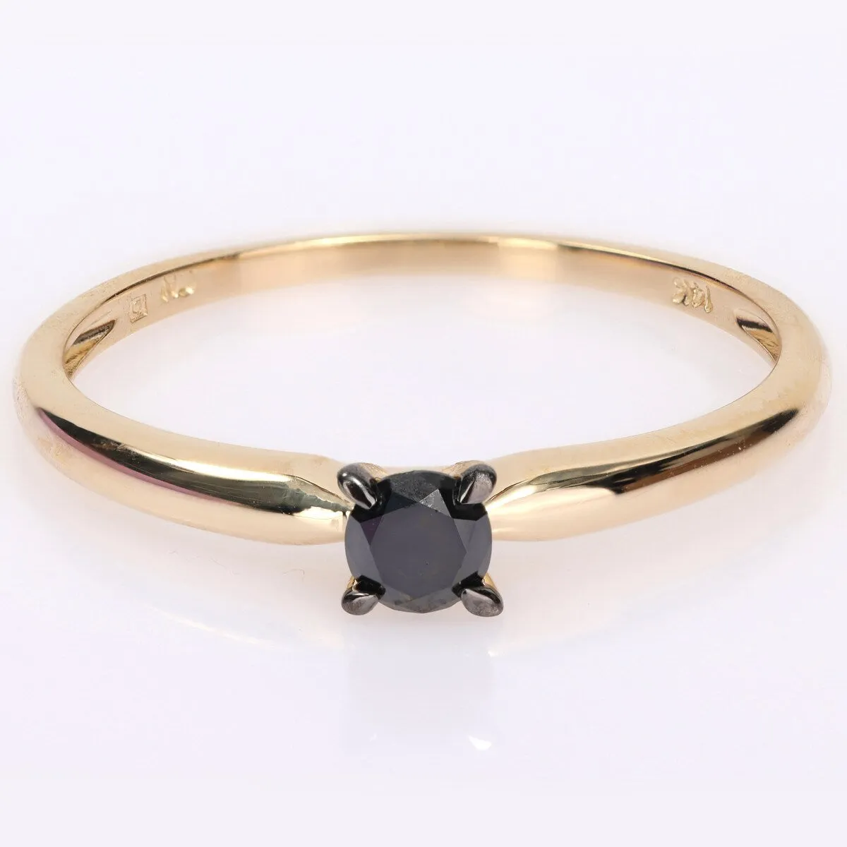Miadora 1/4ct TDW Black Diamond Solitaire Engagement Ring in 14k Yellow Gold sold by Zulily