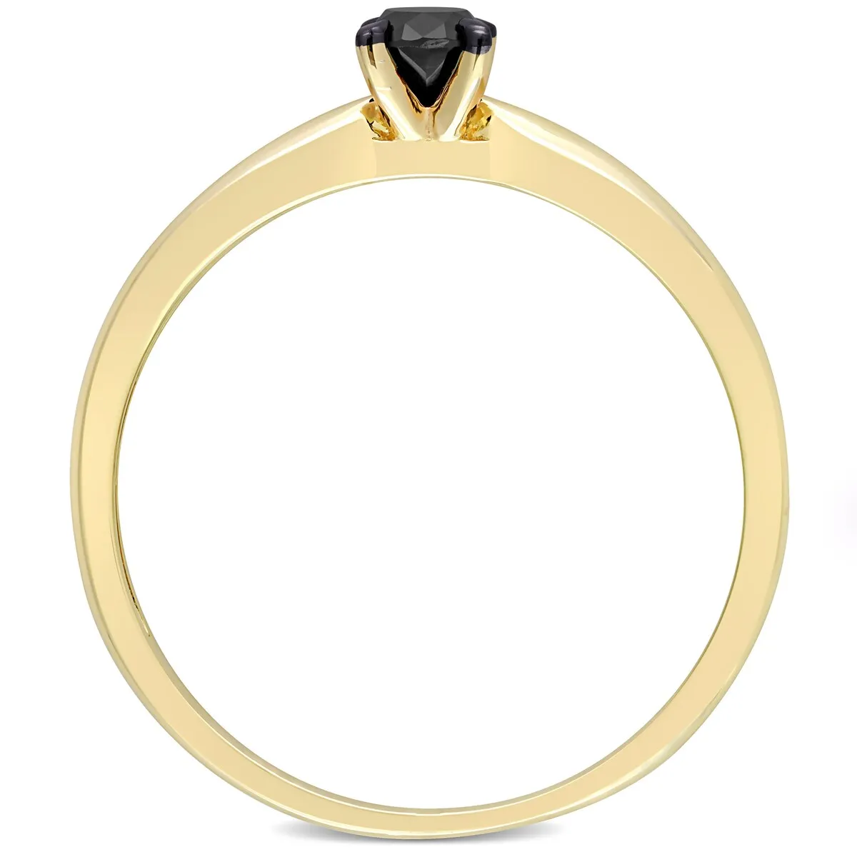Miadora 1/4ct TDW Black Diamond Solitaire Engagement Ring in 14k Yellow Gold sold by Zulily product image thumbnail 5
