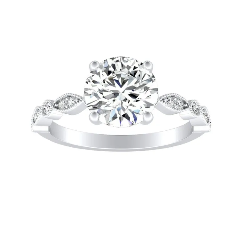 Auriya 14k Gold Vintage 4ct Round Moissanite Engagement Ring sold by Zulily