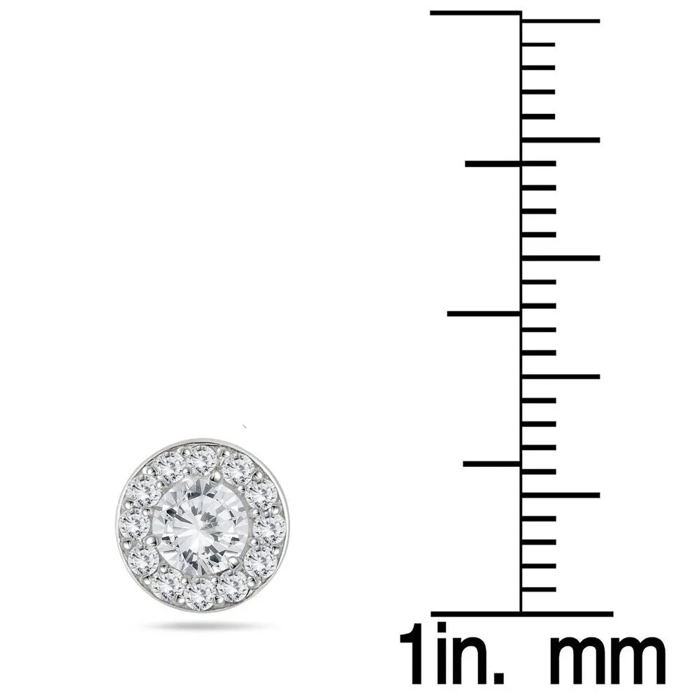 3/4 Carat TW Diamond Halo Earrings in 14K White Gold sold by Zulily product image thumbnail 2