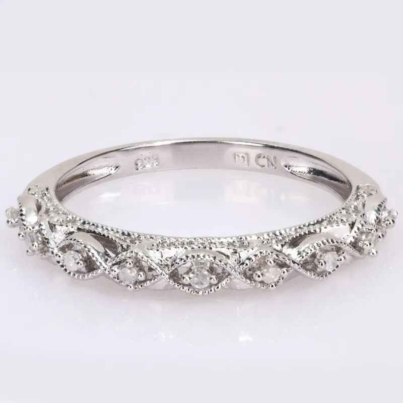 Miadora Sterling Silver 1/8ct TDW Diamond Infinity Anniversary Wedding Band Ring sold by Zulily