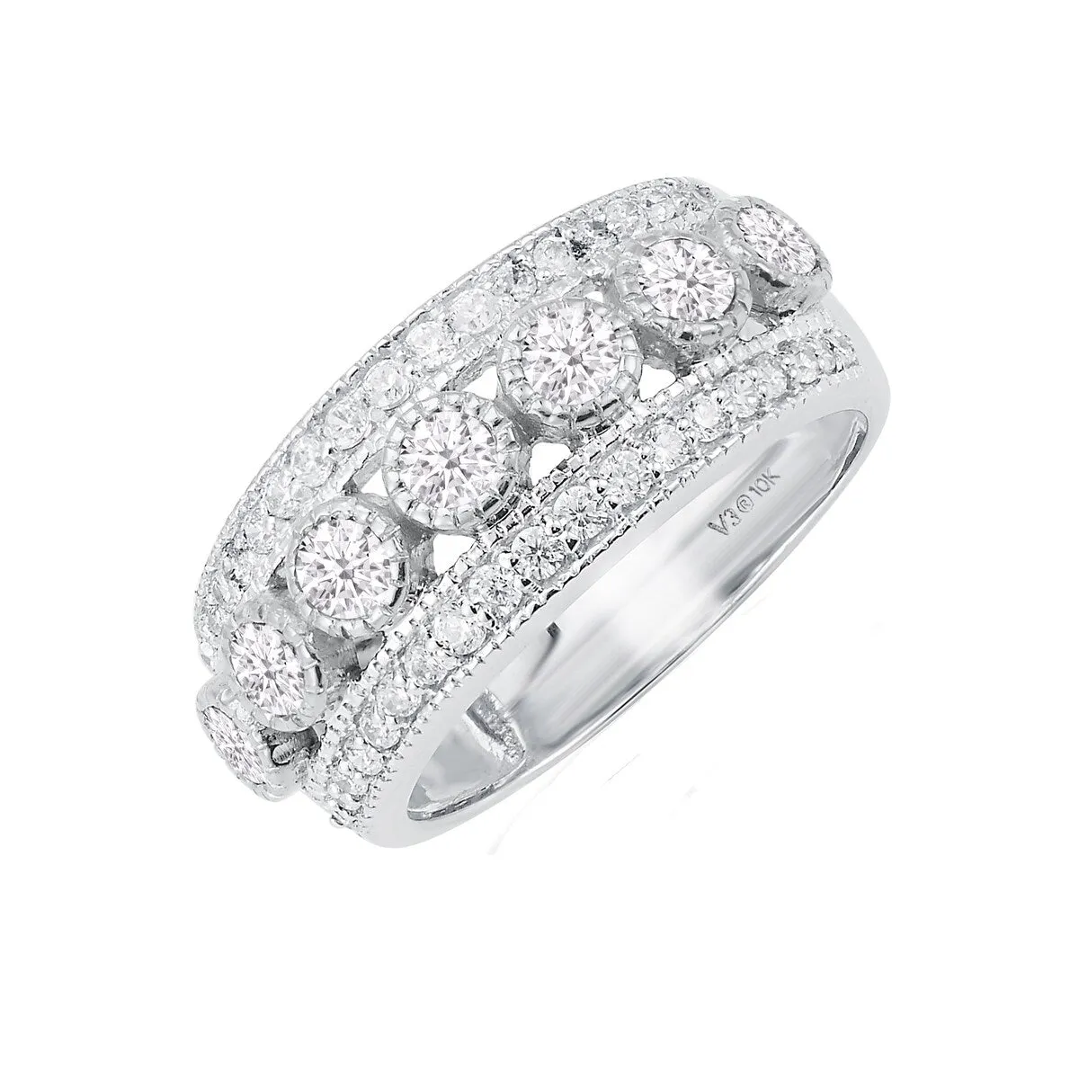 White Gold with 1.00 CTTW Natural White Diamond Band Ring sold by Zulily product image thumbnail 2