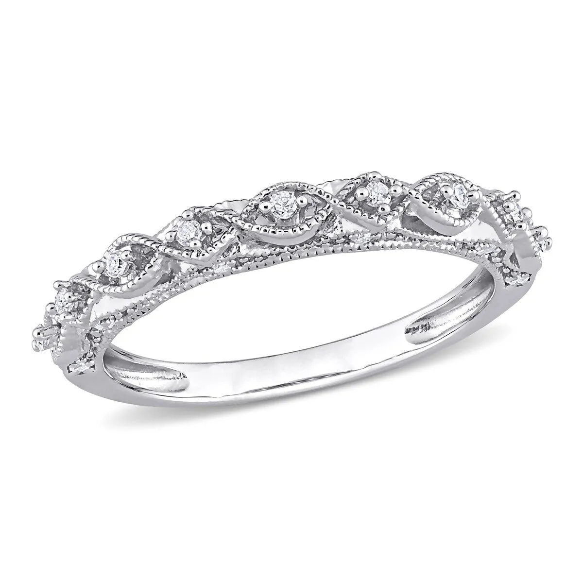 Miadora Sterling Silver 1/8ct TDW Diamond Infinity Anniversary Wedding Band Ring sold by Zulily product image thumbnail 2