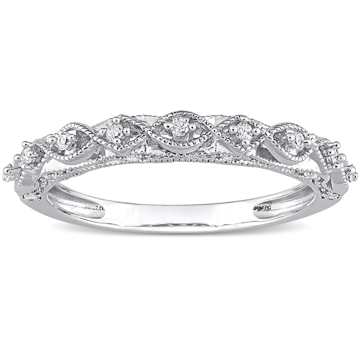 Miadora Sterling Silver 1/8ct TDW Diamond Infinity Anniversary Wedding Band Ring sold by Zulily product image thumbnail 3
