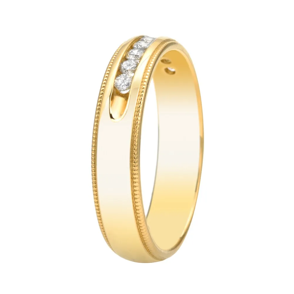 Men's 14k Gold 1/2ct TDW Channel Set Milgrain Diamond Wedding Band by Auriya sold by Zulily product image thumbnail 3