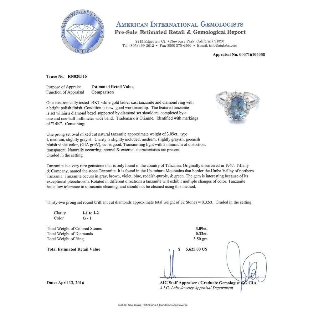 Auriya 14k Gold 4ct Tanzanite and 1/3ct TDW Round Diamonds Halo Engagement Ring sold by Zulily product image thumbnail 2