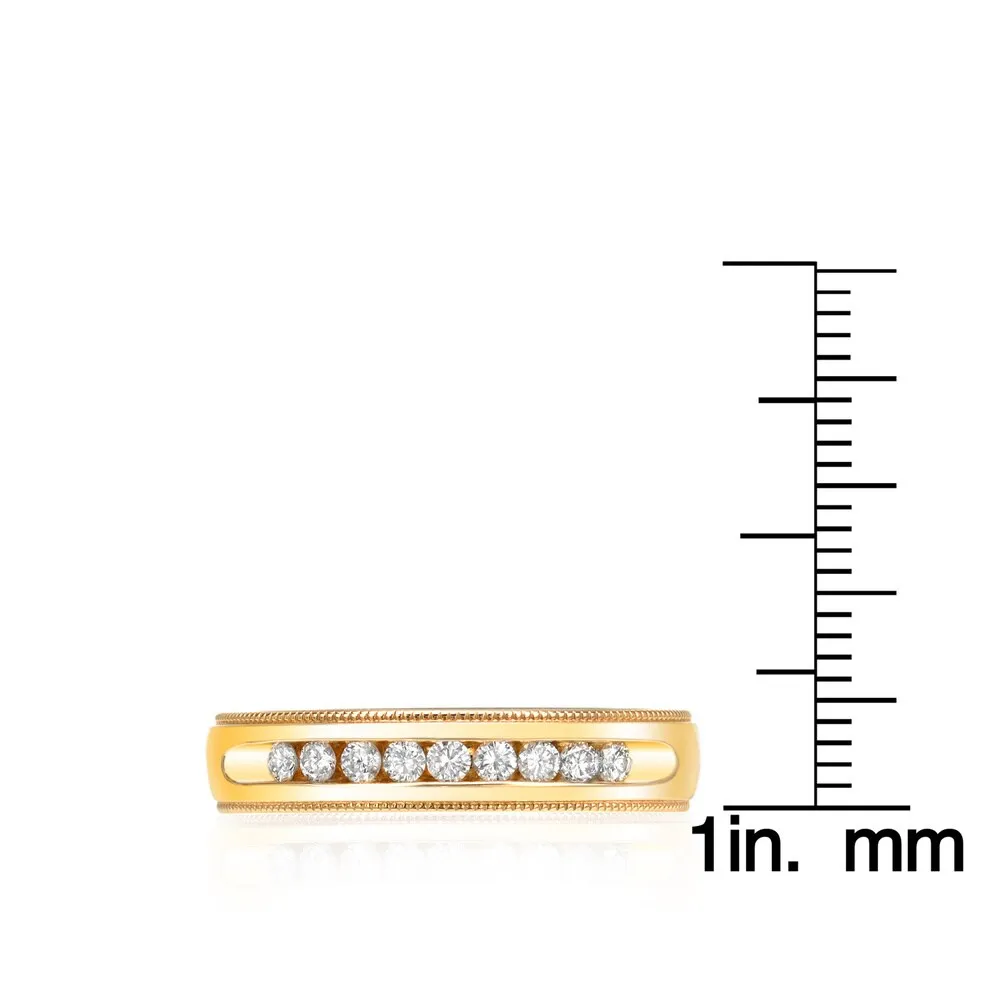 Men's 14k Gold 1/2ct TDW Channel Set Milgrain Diamond Wedding Band by Auriya sold by Zulily product image thumbnail 4