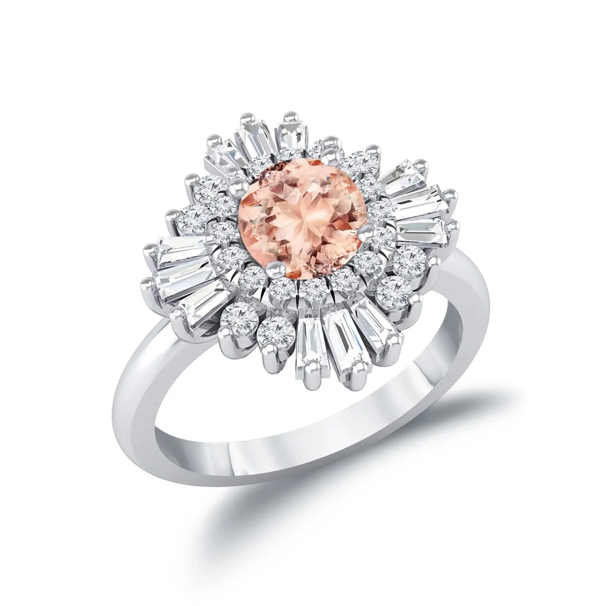 Auriya 1ct Morganite and Diamond Ballerina Engagement Ring 3/4ctw 14k Gold sold by Zulily product image thumbnail 5