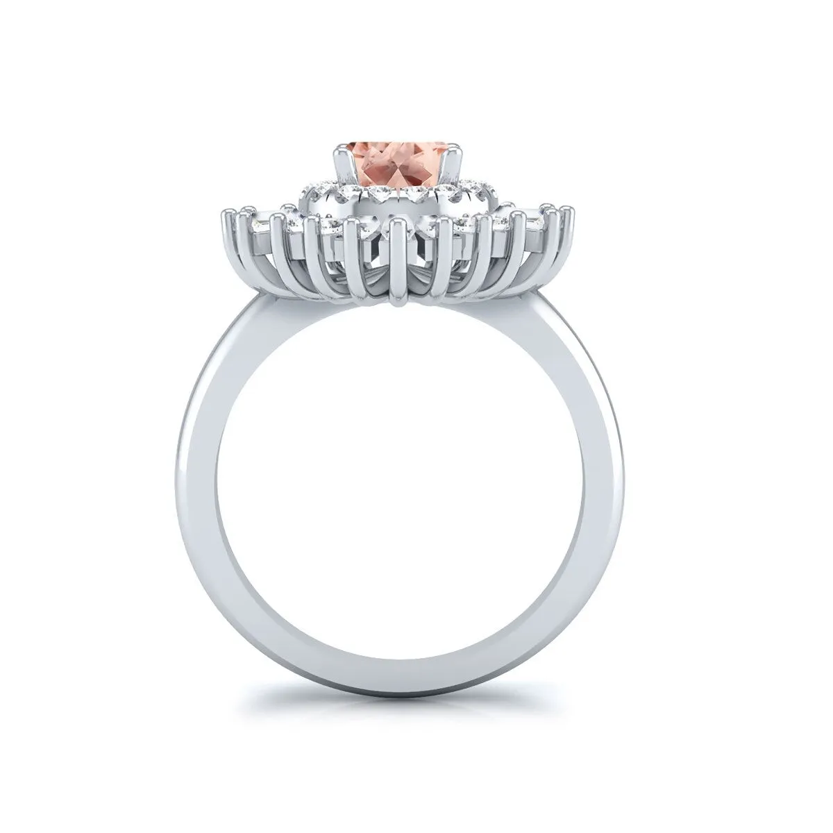 Auriya 1ct Morganite and Diamond Ballerina Engagement Ring 3/4ctw 14k Gold sold by Zulily product image thumbnail 4