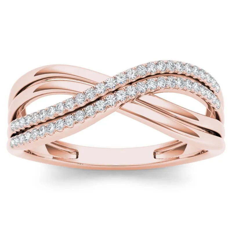 De Couer 10k Rose Gold 1/6ct TDW Diamond Fashion Ring - Pink sold by Zulily