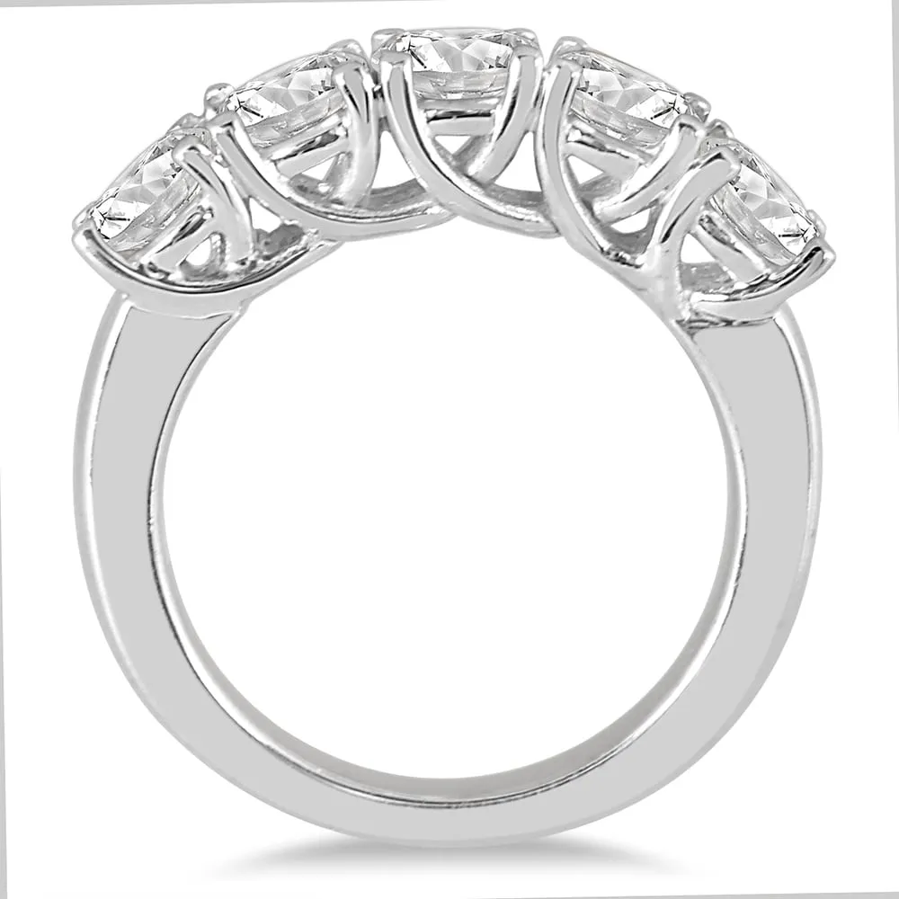 Marquee Jewels 14k White Gold 2 1/2ct TDW Large 5-stone Diamond Wedding Band (J-K, I2-I3) sold by Zulily product image thumbnail 2