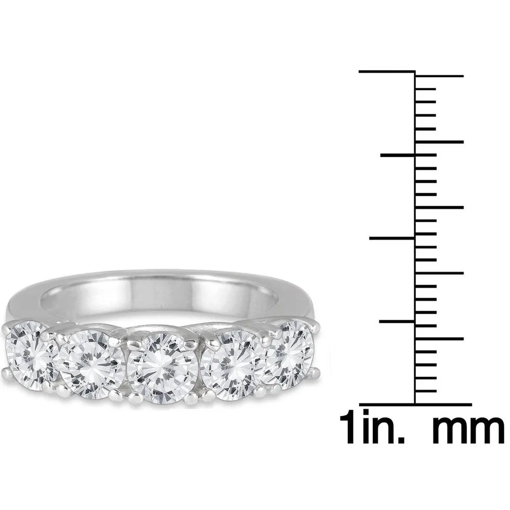Marquee Jewels 14k White Gold 2 1/2ct TDW Large 5-stone Diamond Wedding Band (J-K, I2-I3) sold by Zulily product image thumbnail 3