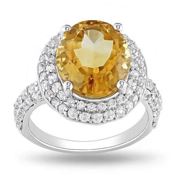 Miadora Sterling Silver Citrine and Created White Sapphire Ring sold by Zulily