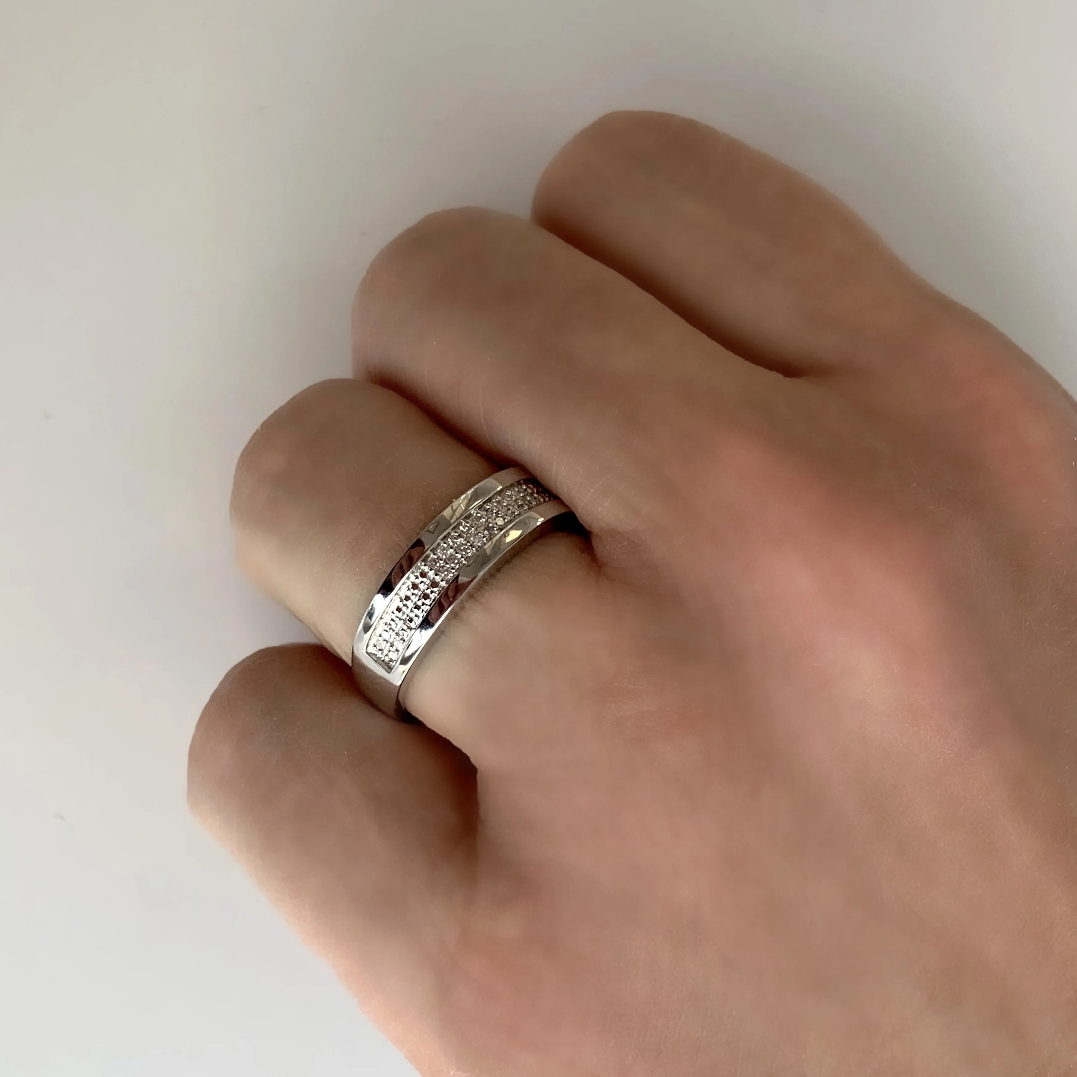 1/10ct TDW Diamond Men's Wedding Band in Sterling Silver by Miadora sold by Zulily product image thumbnail 2