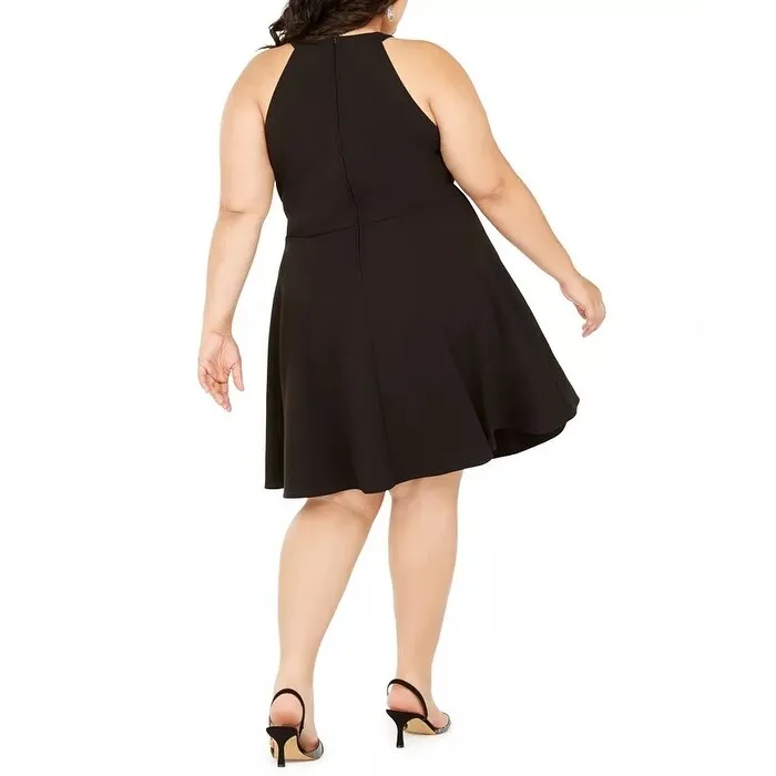 Emerald Sundae Women's Trendy Plus Size Rhinestone Keyhole Fit & Flare Dress Black Size 3X sold by Zulily product image thumbnail 2