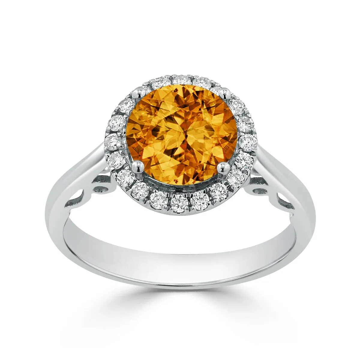 Auriya 2 1/2ct Round Citrine and Halo Diamond Engagement Ring 1/4ctw 14k Gold sold by Zulily product image thumbnail 3