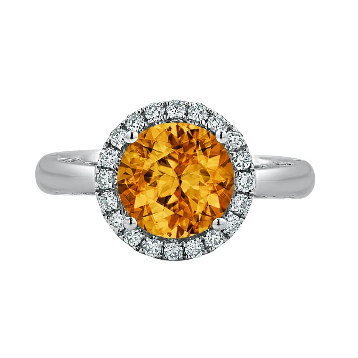 Auriya 2 1/2ct Round Citrine and Halo Diamond Engagement Ring 1/4ctw 14k Gold sold by Zulily product image thumbnail 2