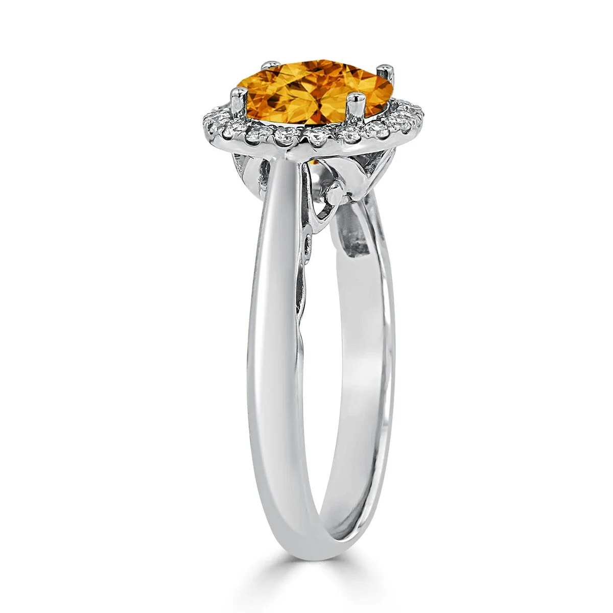 Auriya 2 1/2ct Round Citrine and Halo Diamond Engagement Ring 1/4ctw 14k Gold sold by Zulily product image thumbnail 4