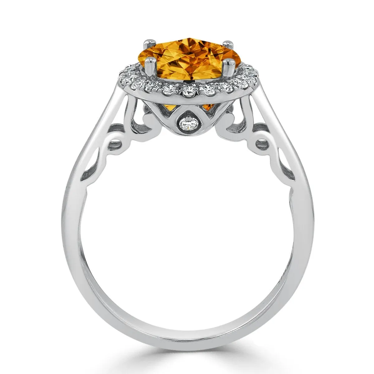 Auriya 2 1/2ct Round Citrine and Halo Diamond Engagement Ring 1/4ctw 14k Gold sold by Zulily product image thumbnail 5